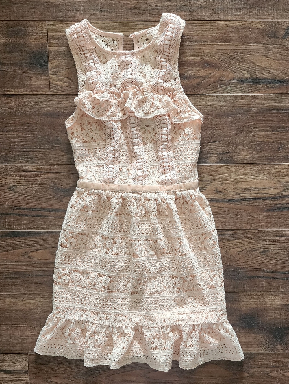 Disney Princess Junior's Sleeveless Knee Length Eyelet A-Line Dress Medium M